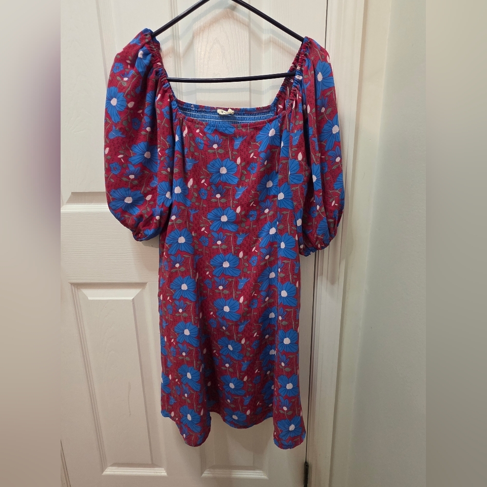 Kori Red and Blue Floral Mini Dress